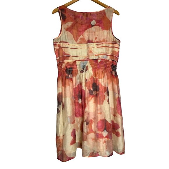 TAHARI Arthur S Levine Floral Watercolor Print Tencel Sleeveless Dress US Sz 12 - Picture 4 of 7